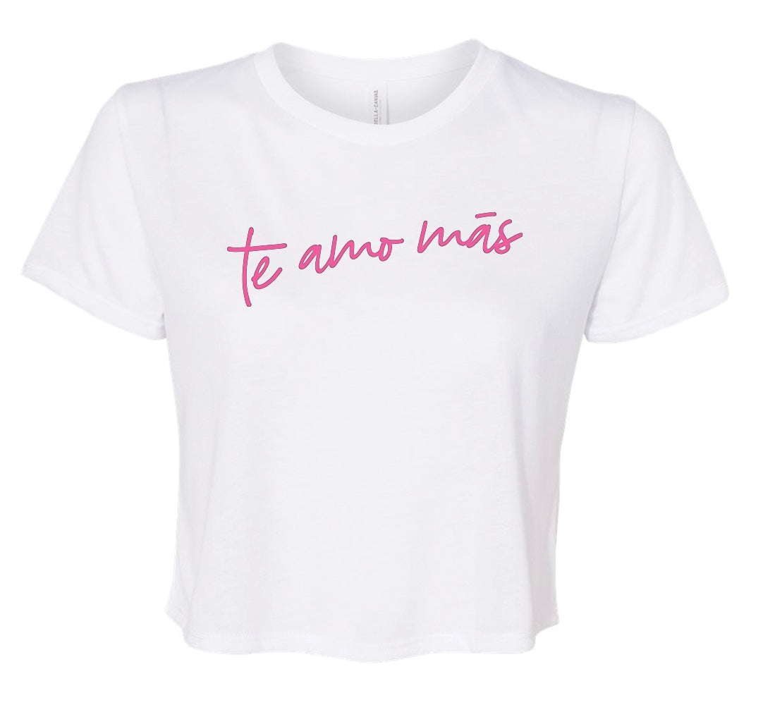 Te Amo Más crop tee